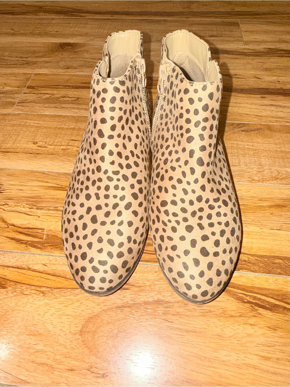 Cat & Jack Tan Leopard-Print Kids Ankle Boots